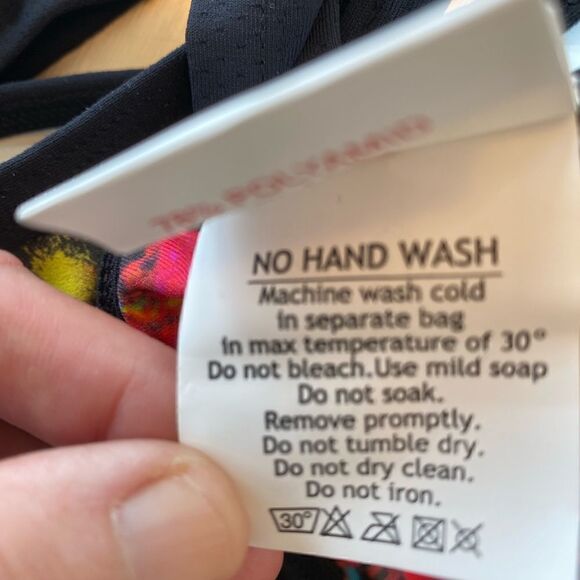 GUC Margarita Black workout tank with multicolor bra insert. - Picture 3 of 9